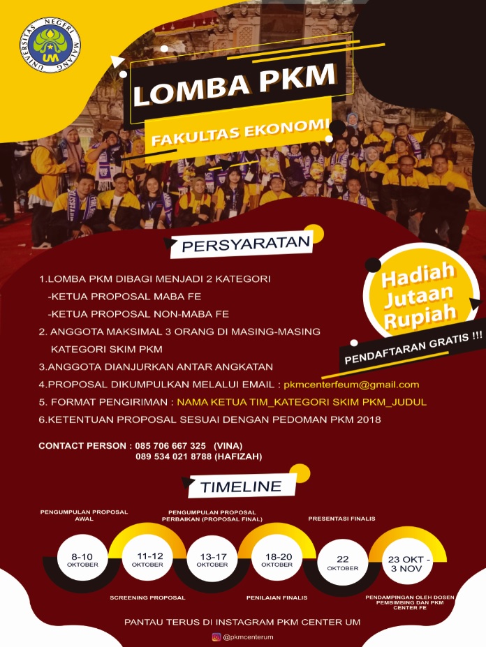 Lomba PKM 2019 Fakultas Ekonomi Universitas Negeri Malang (UM)