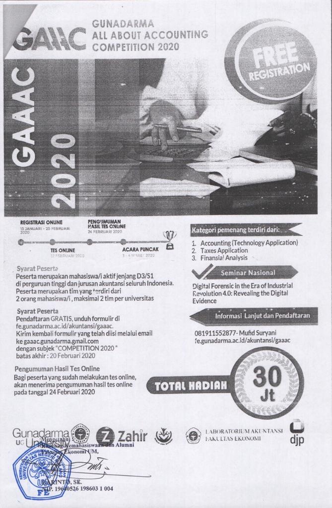 Gunadarma All About Accounting Competition 2020 (GAAAC 2020)