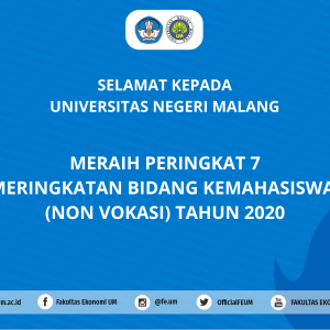 Selamat Kepada Universitas Negeri Malang atas Peraihan Peringkat 7 Bidang Kemahasiswaan (Non Vokasi) Tahun 2020