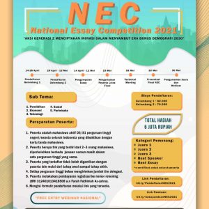 🏆 National Essay Competition (NEC) 2021 🏆 – Aksi Generasi Z Menciptakan Inovasi dalam Menyambut Era Bonus Demografi 2030