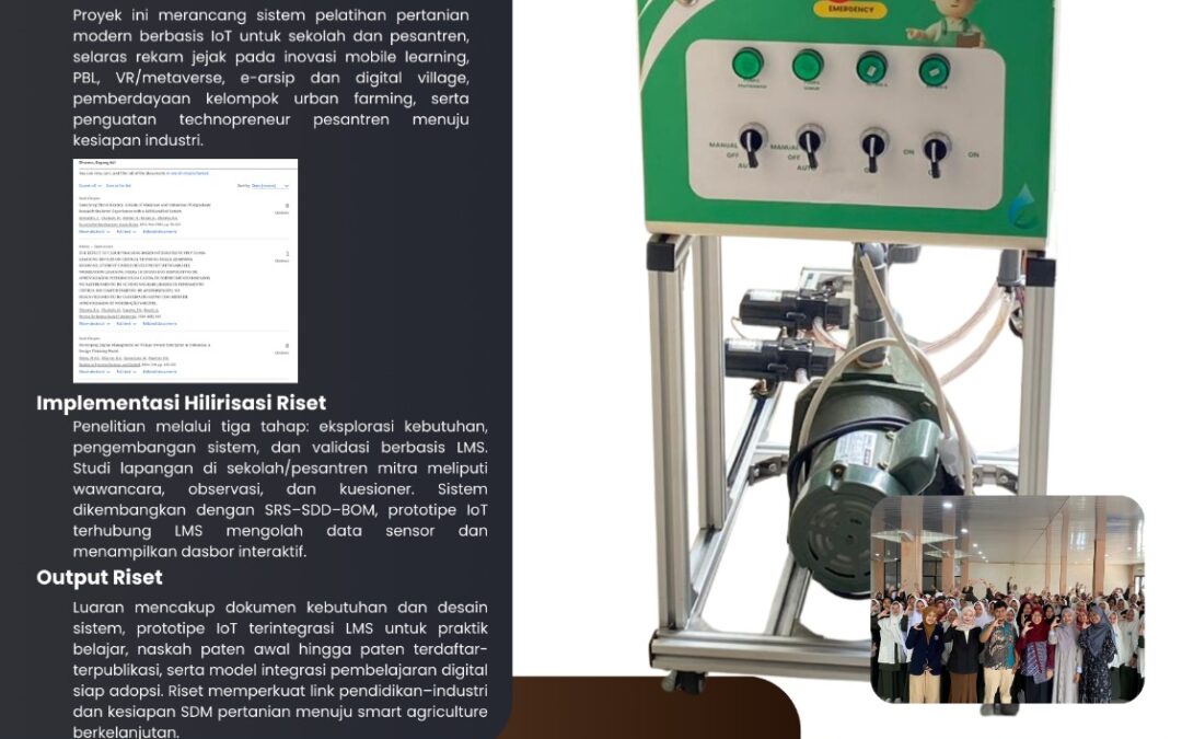 Sistem Pelatihan Pertanian Modern Berbasis IoT Untuk Sekolah Dan Pesantren Mitra Dalam Mendukung Pembelajaran Praktik Dan Kesiapan IndustriBuyung Adi Dharma, S.AP., M.AP dari Universitas Negeri Malang.